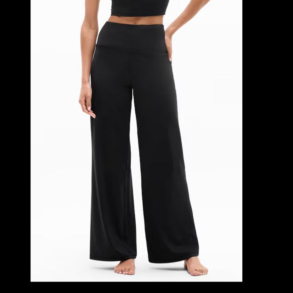 Athleta Elation Wide Leg Pants, Size XL Black